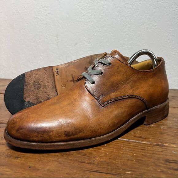 Esquivel Womens Hobo Derby Plain Toe Brown Leather Dress Shoes 9 - Picture 1 of 12